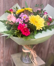 Vase of Lemon & Pastel Pinks