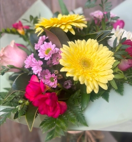 Vase of Lemon & Pastel Pinks